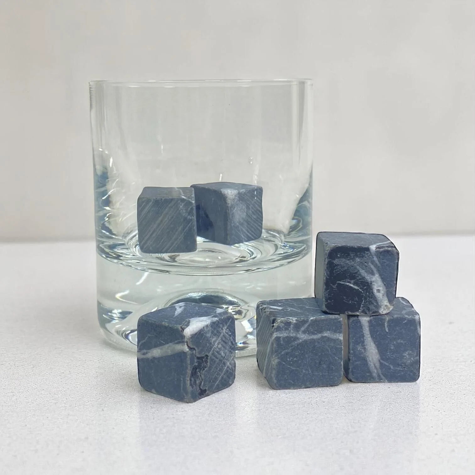 🪨 Doğal Mermer Buz Küpleri — 6’lı Set